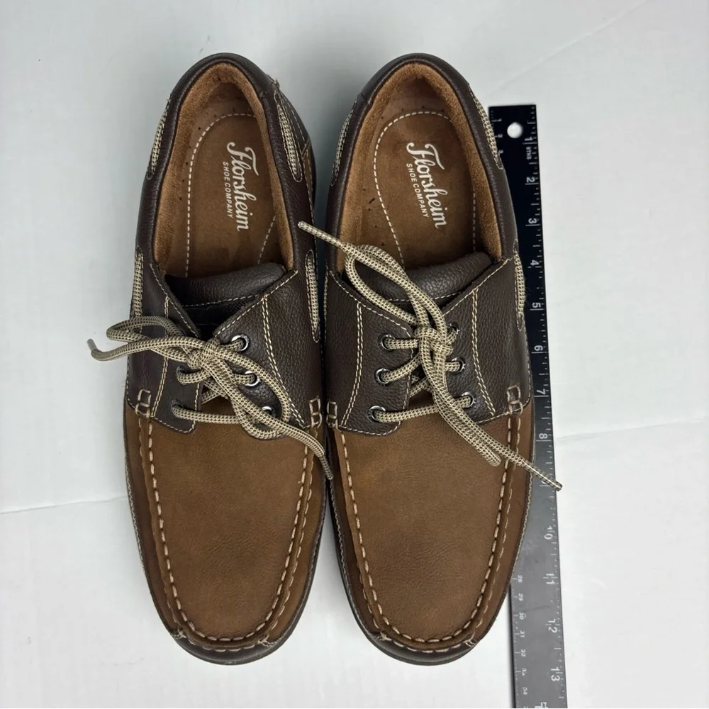 Florsheim Men Size 12 Loafers Shoes Lakeside Ox Moc Toe 13157-275 Stone Preppy